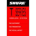 SHURE T SIERIES WIRELESS SYSTEM Instrukcja Obsługi
